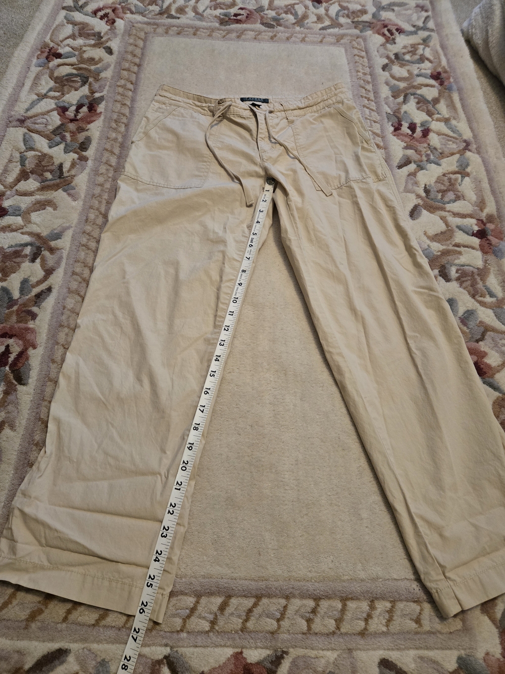 Lauren Ralph Lauren Women's Tan Drawstring Crop Pants Size 4